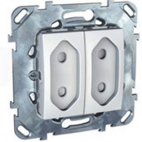 Розетка 10 А со шторками 2-модульная